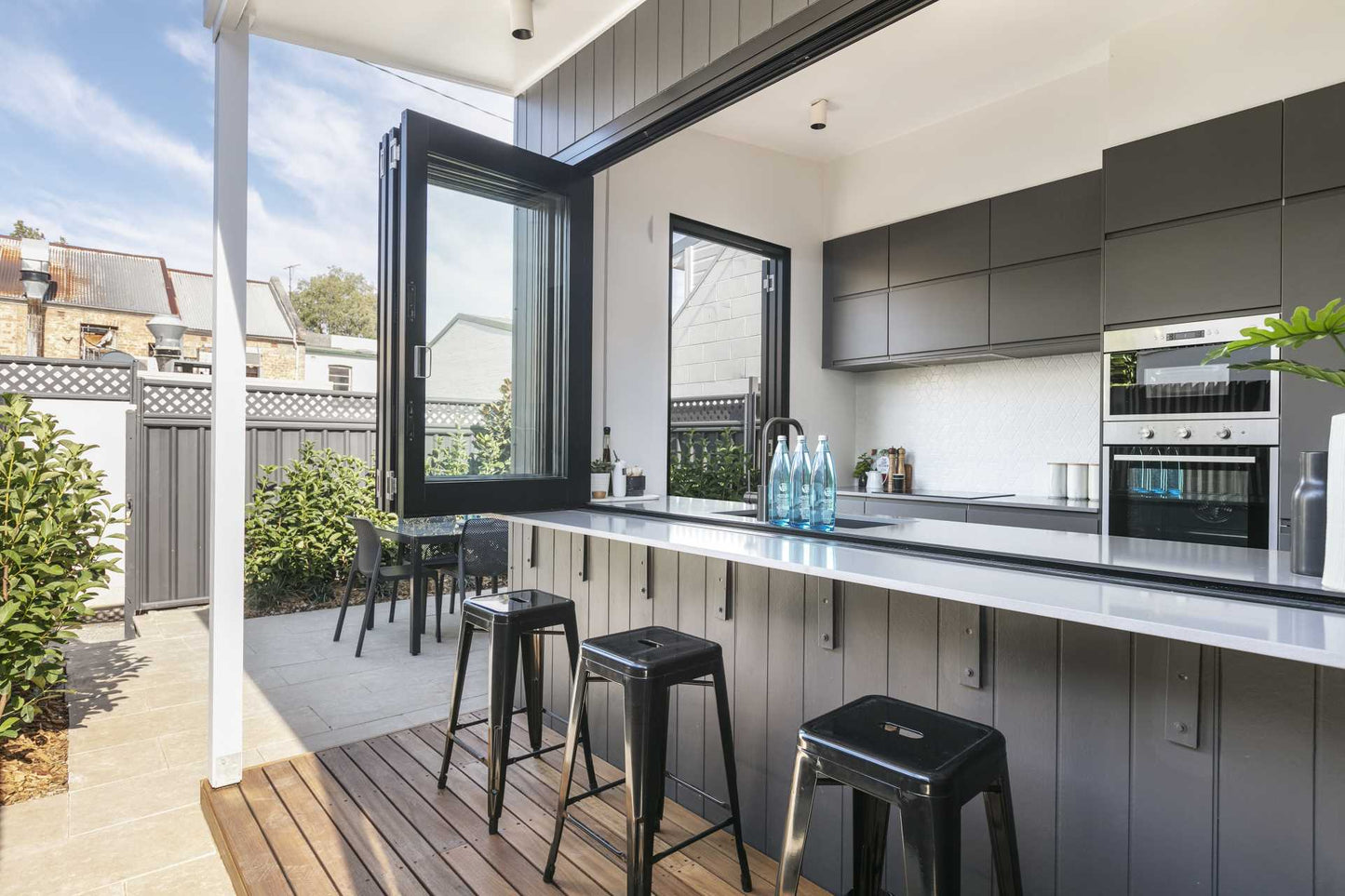 LT7 ONLINE.COM THE BEST PLACE TO SHOP ALUMINUM BIFOLD WINDOW 96"WX36"H - OUT SWING FROM EXTERIOR VIEW IMAGE 9