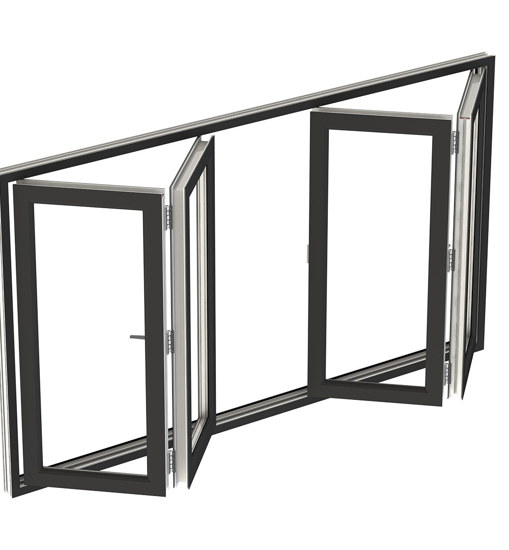 LT7 ONLINE.COM THE BEST PLACE TO SHOP ALUMINUM BIFOLD WINDOW 96"WX48"H - OUT SWING FROM EXTERIOR VIEW IMAGE 2