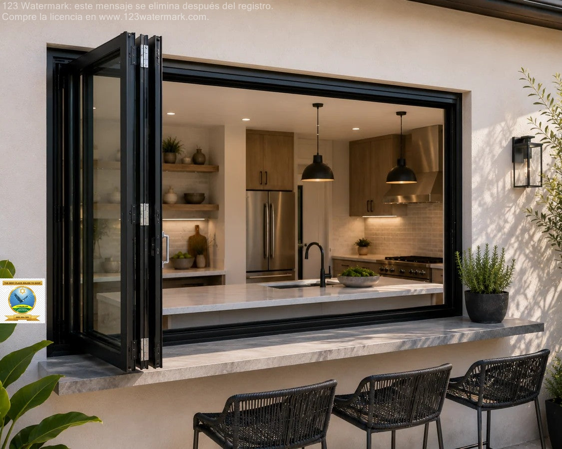 96"x42" custom energy-efficient aluminum bifold window