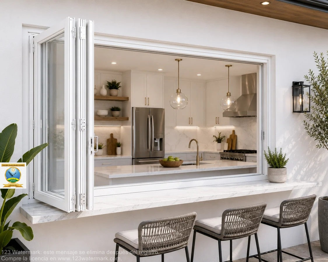 96"x42" custom energy-efficient aluminum bifold window