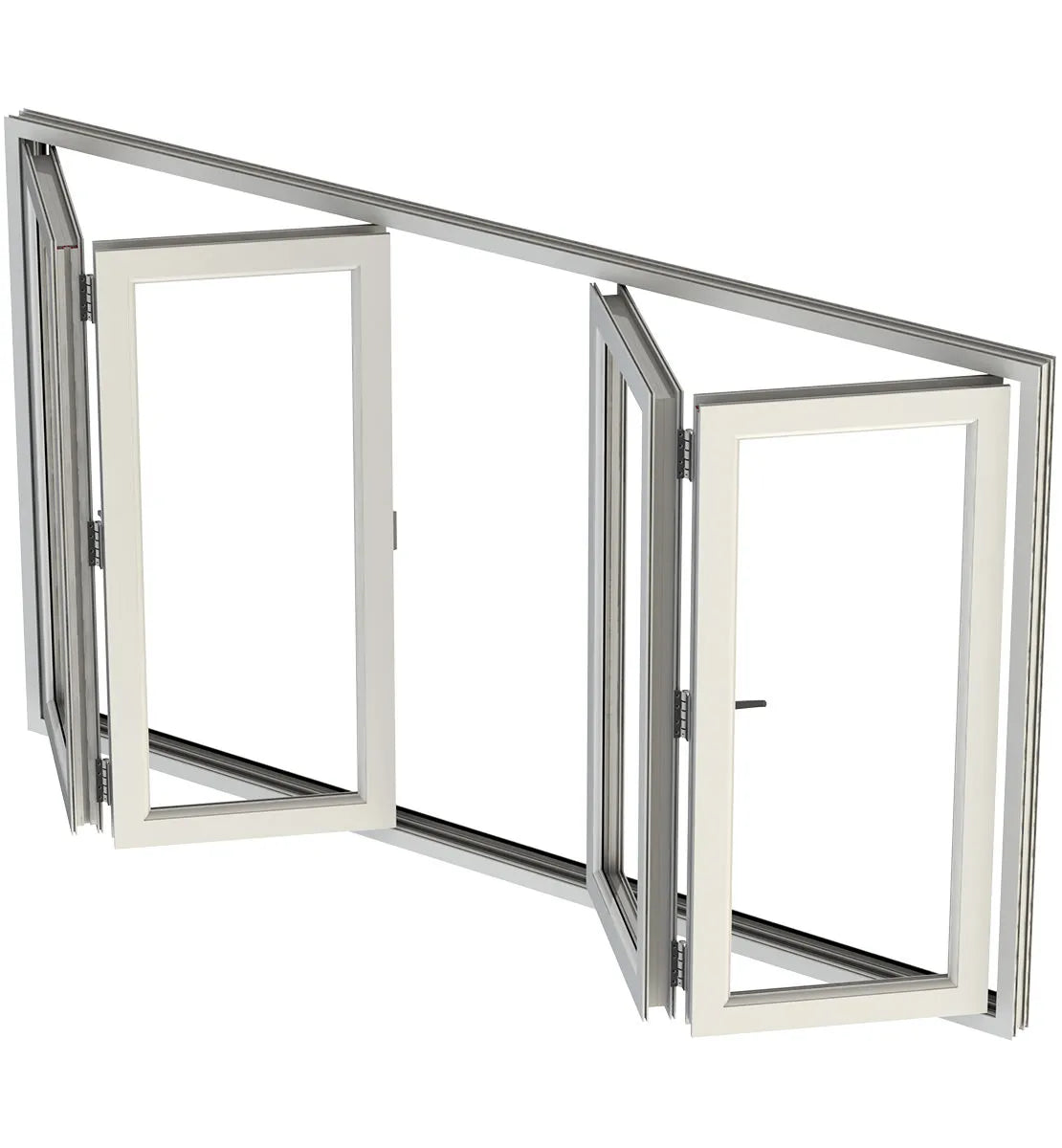 LT7 ONLINE.COM THE BEST PLACE TO SHOP ALUMINUM BIFOLD WINDOW 96"WX36"H - OUT SWING FROM EXTERIOR VIEW IMAGE