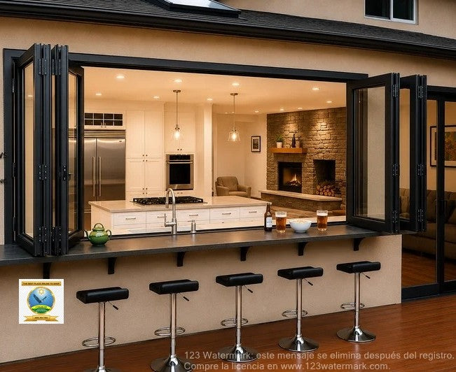 96"x42" custom energy-efficient aluminum bifold window