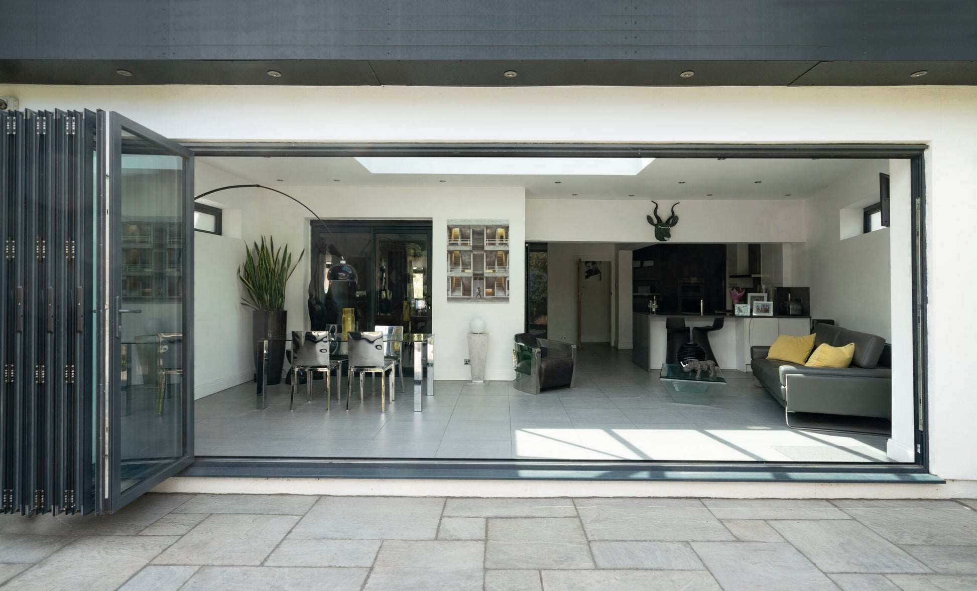 ALUMINUM BIFOLD DOOR 216"WX80"H - OUT SWING FROM EXTERIOR VIEW IMAGE 10