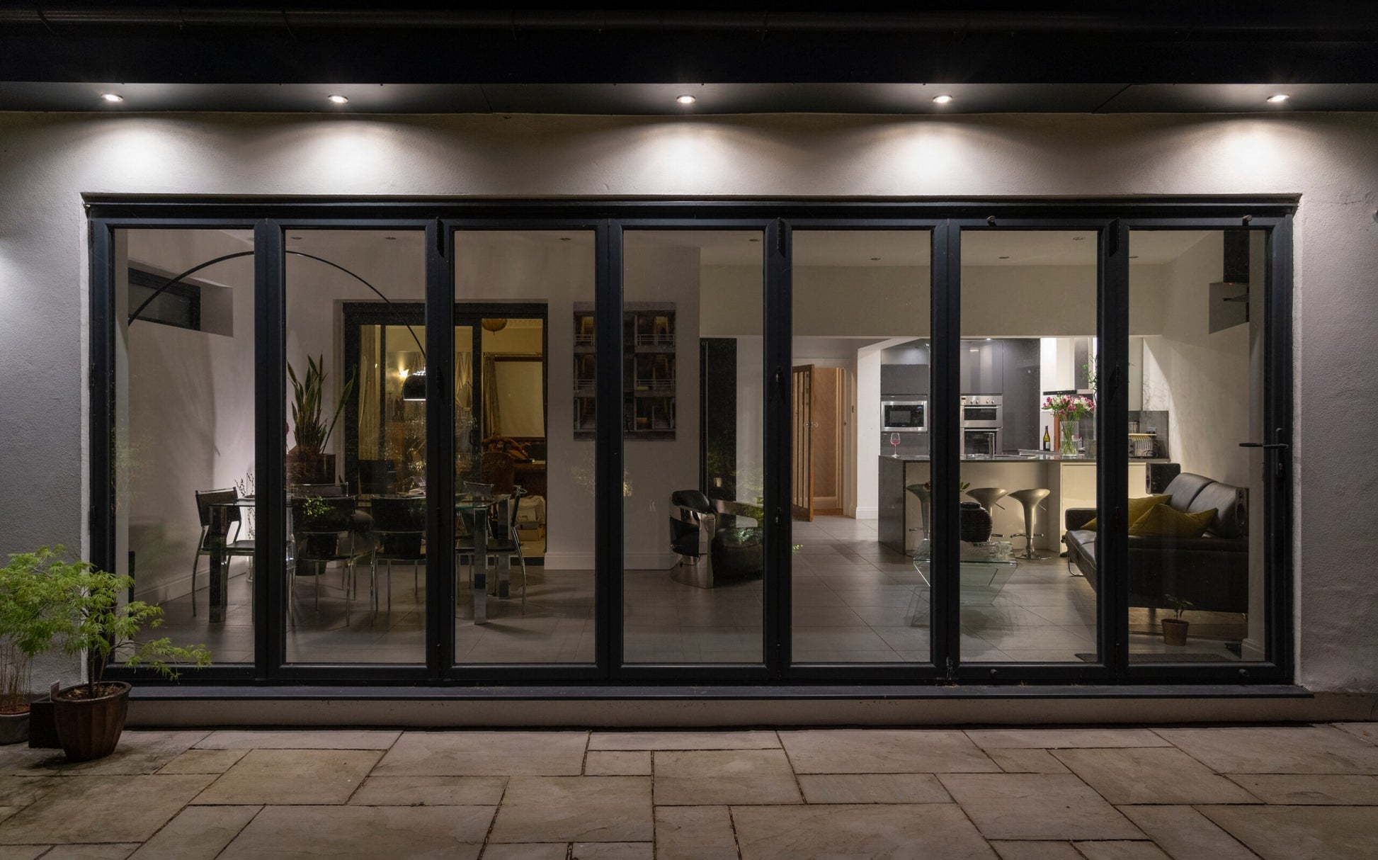 ALUMINUM BIFOLD DOOR 216"WX80"H - OUT SWING FROM EXTERIOR VIEW IMAGE 3