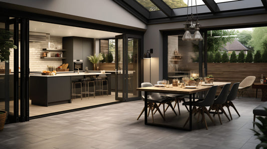 ALUMINUM BIFOLD DOOR 168"WX96"H - OUT SWING FROM EXTERIOR VIEW IMAGE 0