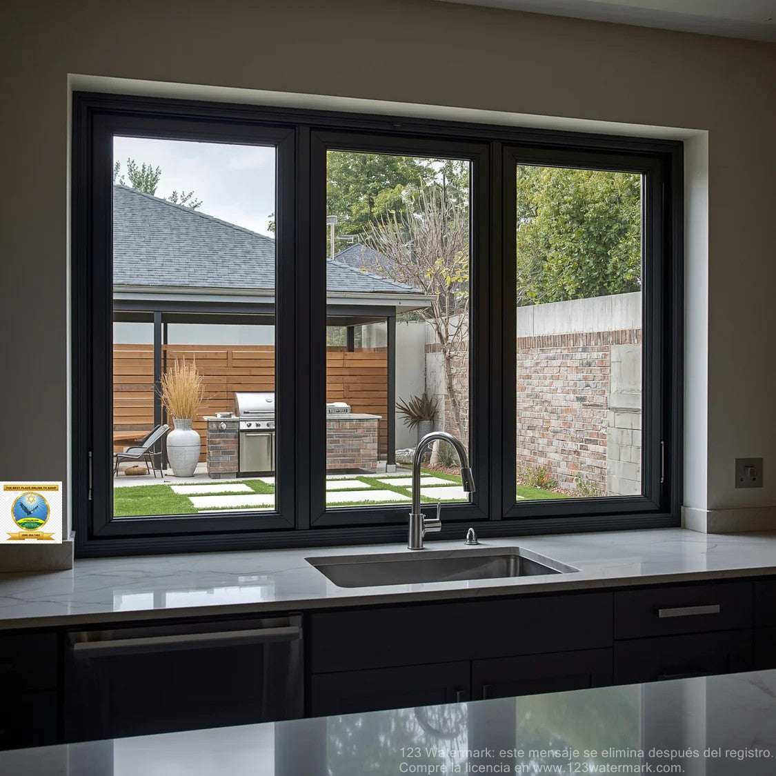 96"x42" custom energy-efficient aluminum bifold window