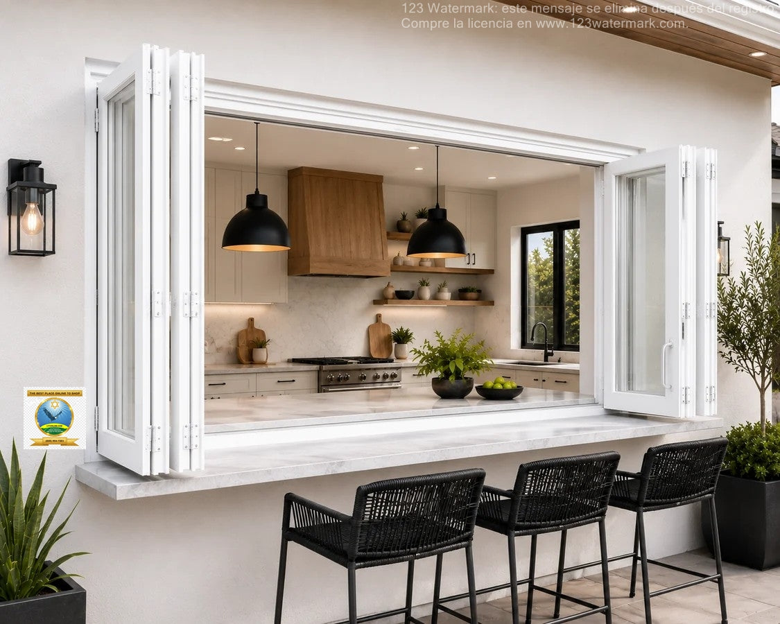 96"x42" custom energy-efficient aluminum bifold window