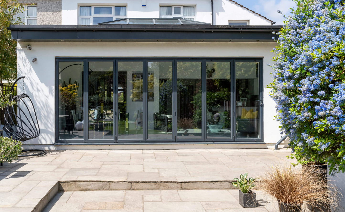 ALUMINUM BIFOLD DOOR 216"WX80"H - OUT SWING FROM EXTERIOR VIEW IMAGE 5