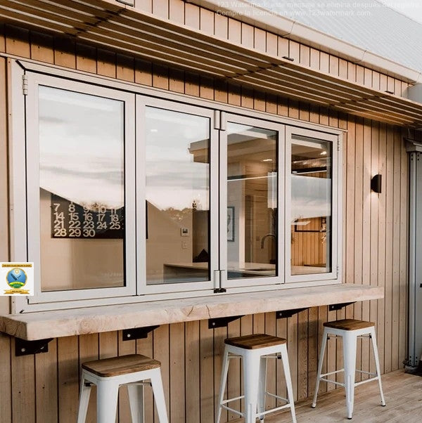 96"x42" custom energy-efficient aluminum bifold window