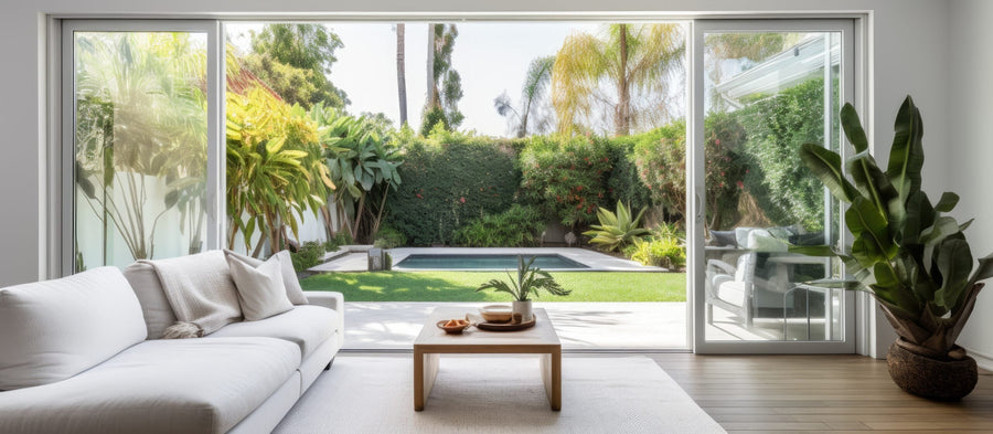ALUMINUM SLIDING DOOR 144"WX80"H IMAGE 1