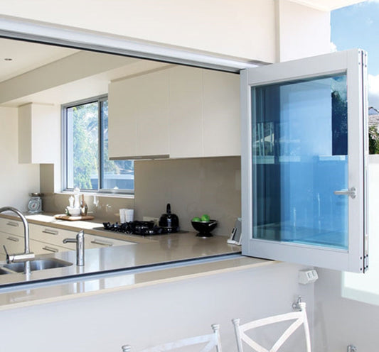 LT7 ONLINE.COM THE BEST PLACE TO SHOP ALUMINUM BIFOLD WINDOW 60"WX48"H - OUT SWING FROM EXTERIOR VIEW IMAGE 2