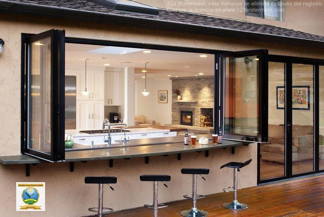96"x42" custom energy-efficient aluminum bifold window
