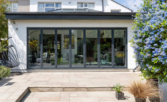 ALUMINUM BIFOLD DOOR 216"WX80"H - OUT SWING FROM EXTERIOR VIEW IMAGE 0